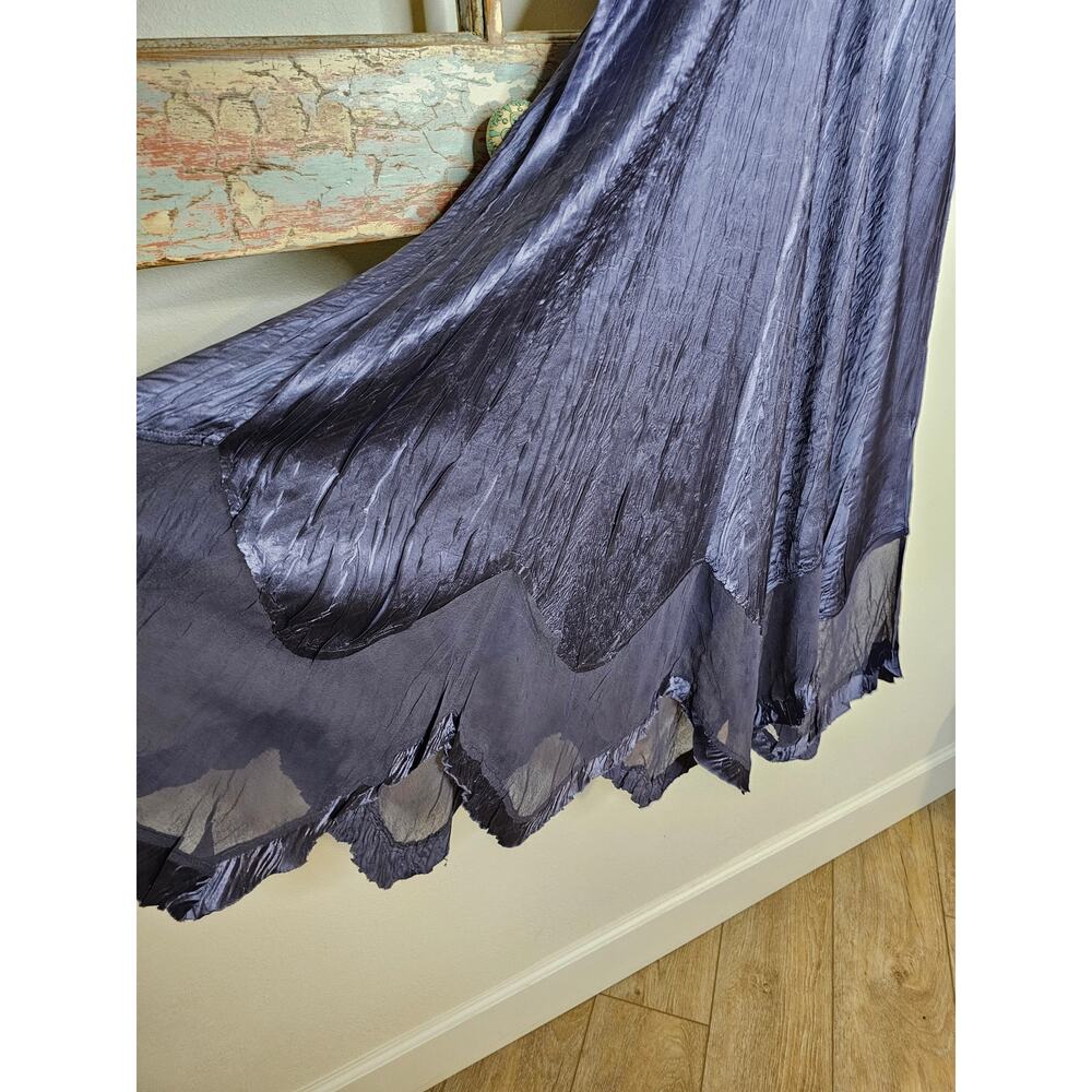 Komarov Blue Sleeveless lightweight Handkerchief Hem Ladies Dress size Small - Picture 8 of 13